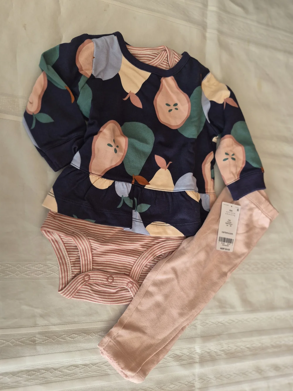 Baby Navy Floral Top,Onsie Set, Blush Leggins #2 Outfit Same Print Dress&bottoms